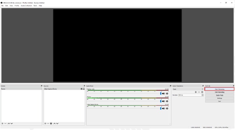 Haga clic en Iniciar transmisi&oacute;n para comenzar la transmisi&oacute;n