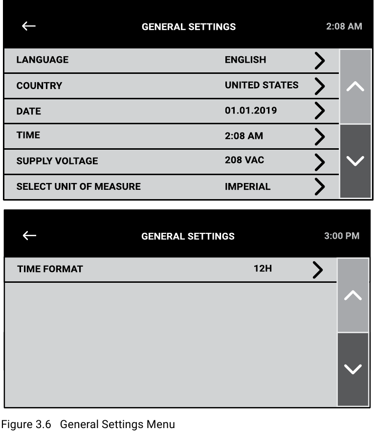 Men&uacute; de configuraci&oacute;n general