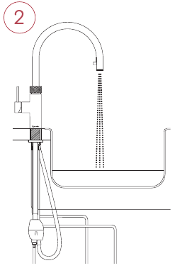 Drene toda el agua con gas del grifo y ci&eacute;rrelo cuando solo salga gas CO₂.