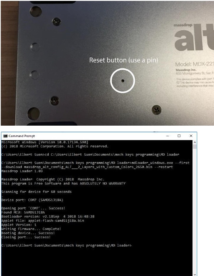 Para flashear su teclado - Paso 2