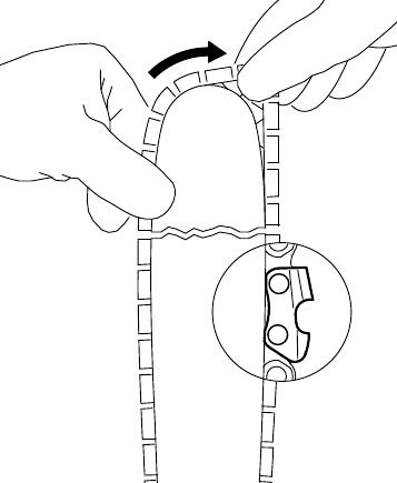 Montaje de la cadena de la sierra - Paso 1