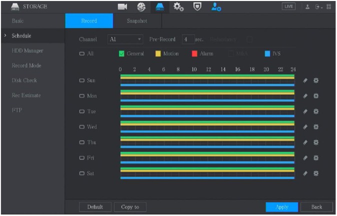 Configuraci&oacute;n de los programas de grabaci&oacute;n - Paso 1