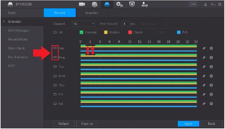 Configuraci&oacute;n de los programas de grabaci&oacute;n - Paso 4