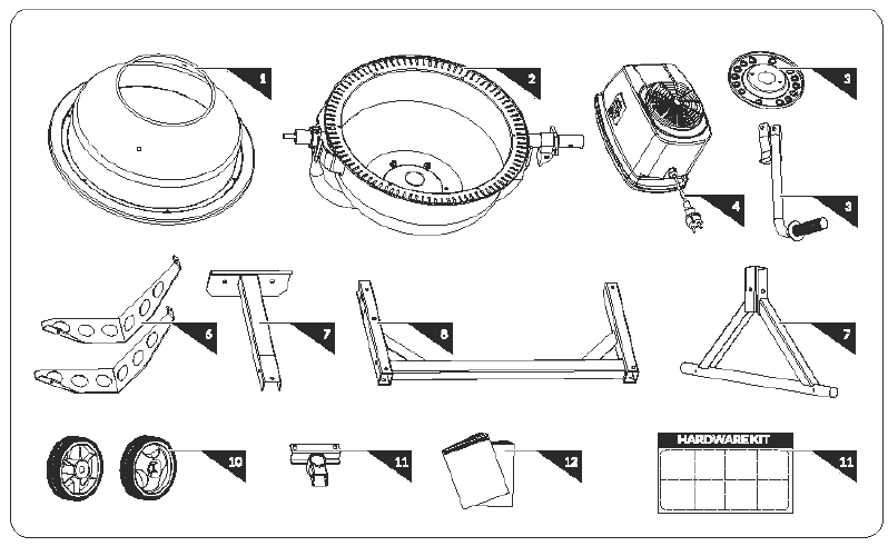 Partes de la mezcladora de cemento YARDMAX YM0046