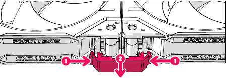 Desconectar los ventiladores - Retirar los clips de puente