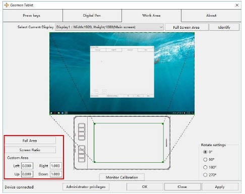 Configuraci&oacute;n del &aacute;rea de trabajo