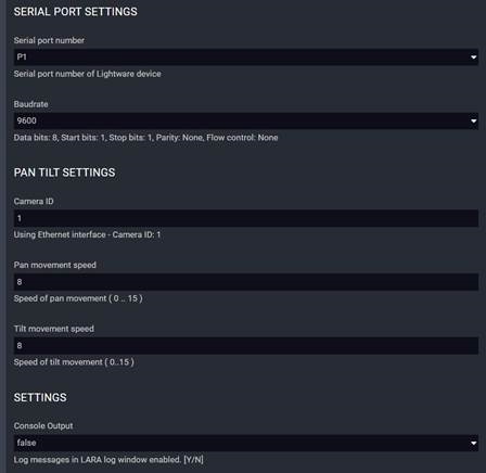 Configuraci&oacute;n de los par&aacute;metros de la instancia PTZ_CAM - Paso 2