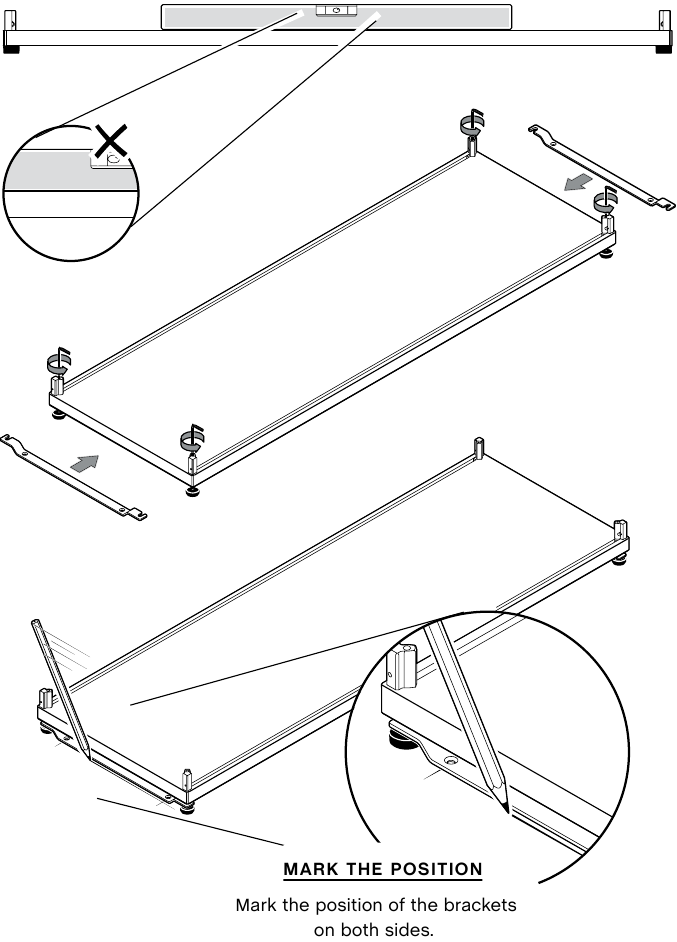 SOPORTE DE SEGURIDAD DE SUELO - MONTAJE - Paso 1