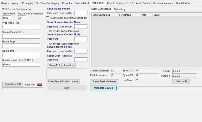 Configuraci&oacute;n del servidor web de ProScan - Paso 1