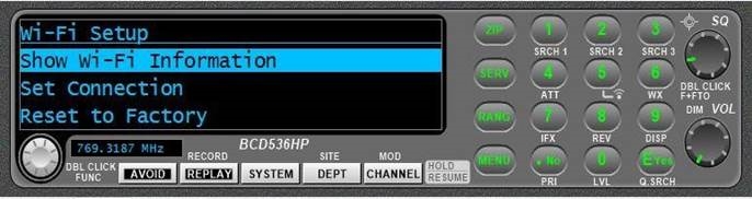 Configuraci&oacute;n de Wi-Fi del Uniden BCD536HP - Paso 3