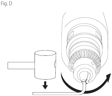 Extracci&oacute;n del portabrocas con llave