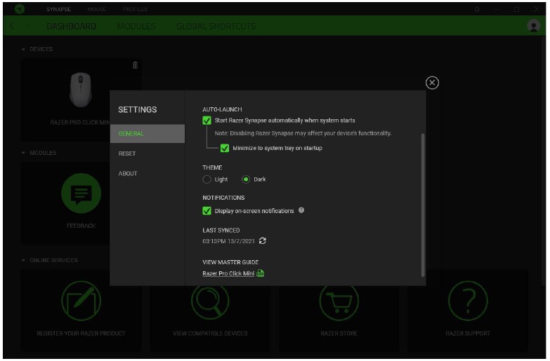VENTANA DE CONFIGURACI&Oacute;N