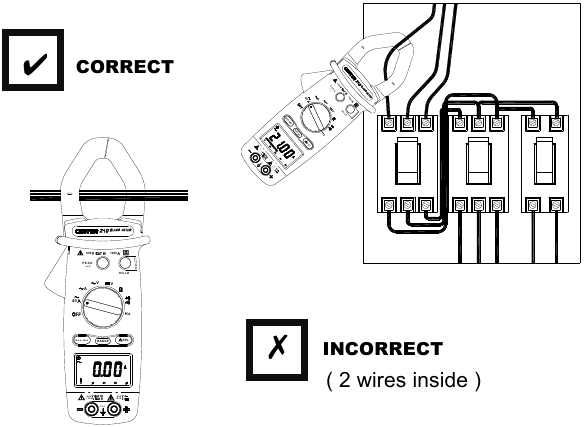 Instrucciones de medici&oacute;n - Medici&oacute;n de corriente CA