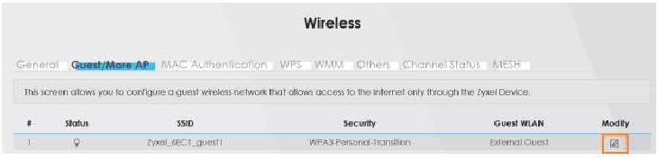 Habilitar la WiFi para invitados - Paso 2