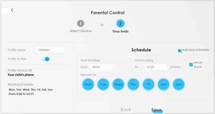 Control parental y filtrado de URL - Paso 3