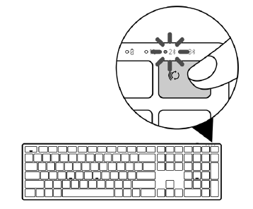 Emparejamiento del teclado inal&aacute;mbrico mediante Bluetooth - Paso 1