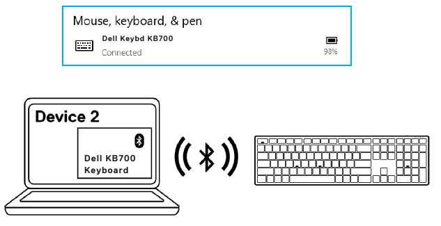 Emparejamiento del teclado inal&aacute;mbrico mediante Bluetooth - Paso 6