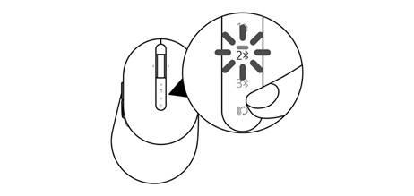 Emparejamiento del rat&oacute;n inal&aacute;mbrico mediante Bluetooth - Paso 1