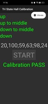Calibraci&oacute;n Tri State Hall, resultado de la calibraci&oacute;n