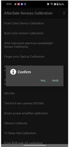 Calibraci&oacute;n del sensor de color frontal, paso 3