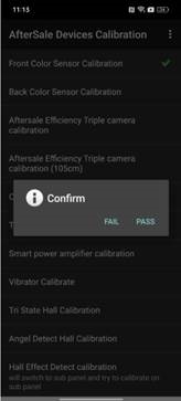 Calibraci&oacute;n del sensor de color trasero, paso 3