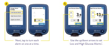 C&oacute;mo configurar las alarmas de glucosa en su lector - Paso 2