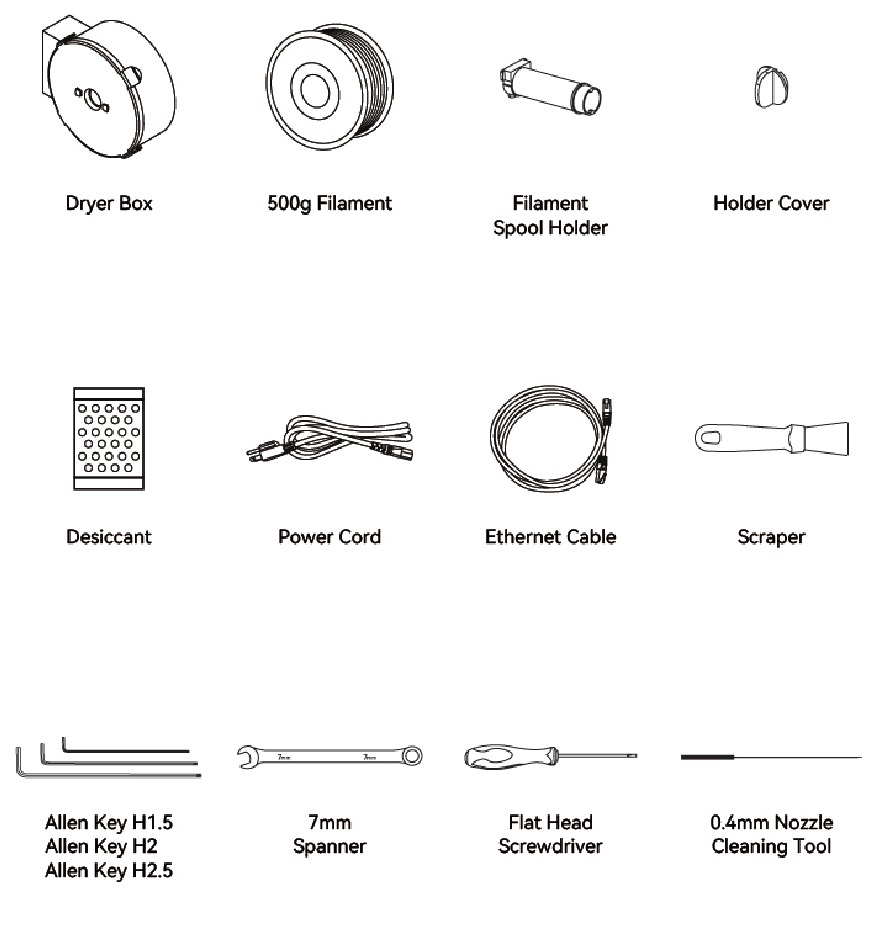 Lista de accesorios