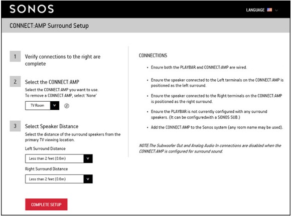 Configuraci&oacute;n de altavoces de sonido envolvente: paso 2