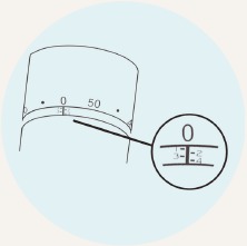 Gire suavemente la tuerca de ajuste en el sentido de las agujas del reloj hasta que se detenga en cero