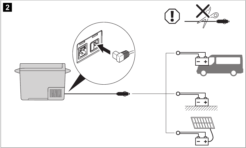 Funcionamiento: conexi&oacute;n del dispositivo a una bater&iacute;a