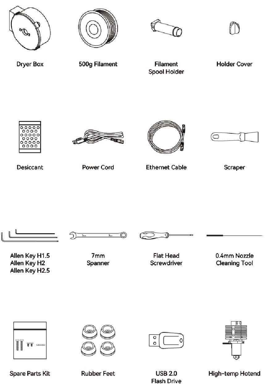Lista de accesorios