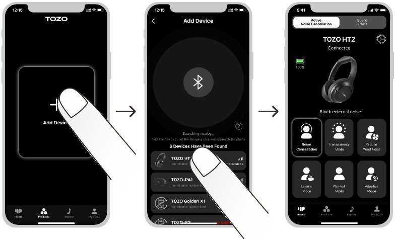 Emparejamiento de la app TOZO - Paso 2