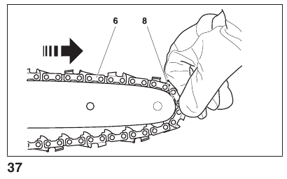 Montaje de la espada y la cadena de la sierra - Paso 4