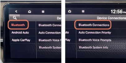 Emparejamiento del tel&eacute;fono - Paso 3 - Pulse el icono de Bluetooth