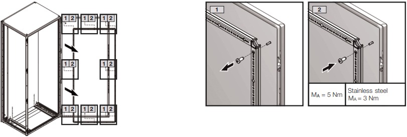 Montaje y ubicaci&oacute;n - Retirar el bastidor tubular de la puerta
