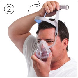 Sujetar la mascarilla contra la cara