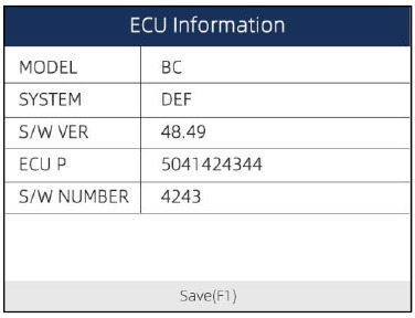 Operaciones de diagn&oacute;stico - Informaci&oacute;n de la ECU - Paso 2