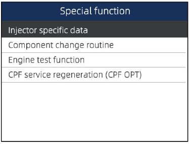 Operaciones de diagn&oacute;stico - Funciones especiales - Paso 2