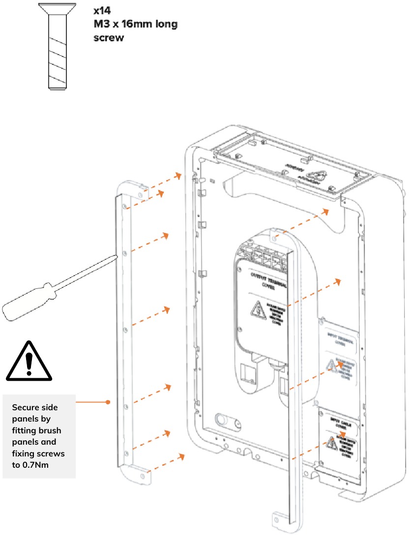 Instalaci&oacute;n - Paso 7: Colocar los cepillos para cables