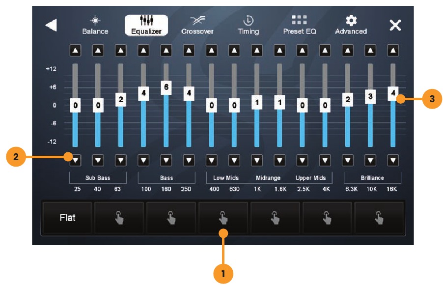 AJUSTES DE AUDIO DEL ECUALIZADOR