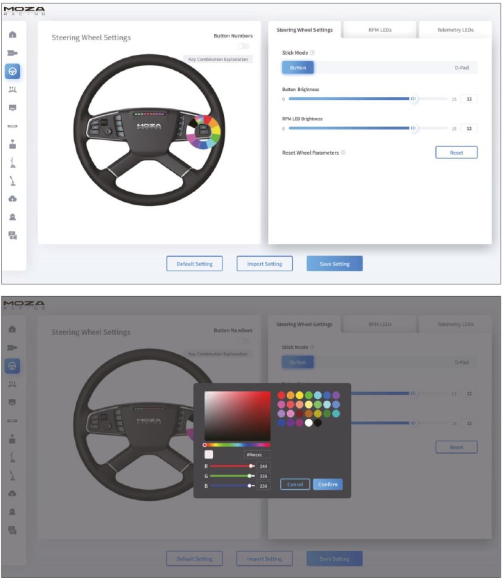 Configuraci&oacute;n del volante