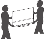 Imagen que muestra a dos personas transportando un televisor.