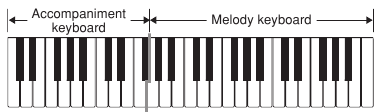 Teclado de acompa&ntilde;amiento y teclado de melod&iacute;a