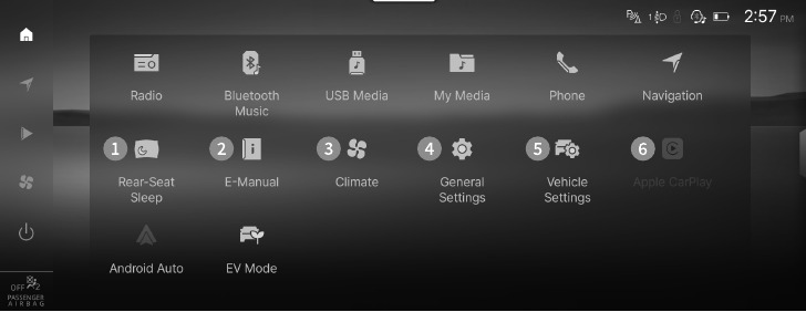 Vista general de la pantalla MENU - Parte 2