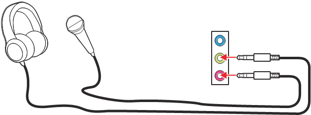 Diagrama de conectores de audio para auriculares y micr&oacute;fono