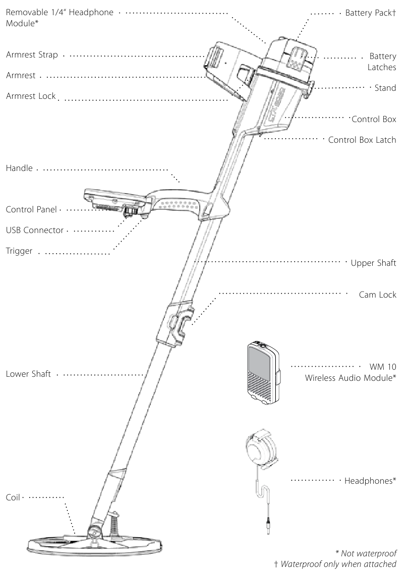 Partes principales del detector