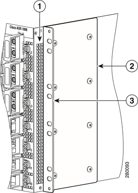 Ubicaci&oacute;n de los orificios de ventilaci&oacute;n y soportes de montaje en rack frontales