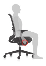 Perilla debajo del lado derecho del asiento que controla el limitador de inclinaci&oacute;n