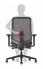 Palanca en el soporte lumbar ajustable