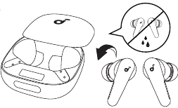 Colocaci&oacute;n de los auriculares en la funda de carga